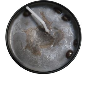 Silver and Black Candle